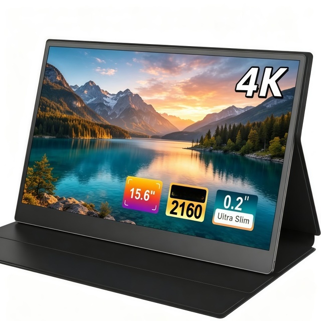 15.6 Inch 4K Ultra-Thin IPS Display Portable Monitor Travel-Friendly Foldable Laptop Extra Seconds 2160P Portable Display
