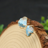 Boucles d'oreilles minimaliste en pierre naturelle, en forme de patte de Turquoise, en cristal, de créateur moderne, bijoux de luxe, mode pour femmes, vente en gros