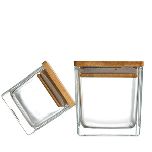 Pot carré transparent vide pour bougie aromatique - Product Image 1