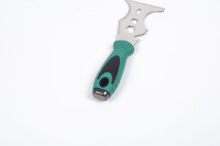 Outils de plâtrage multifonctionnels, couteau à ruban dentelé, lame en acier inoxydable, grattoir avec manche en fibre de verre et ouvre-bouteille