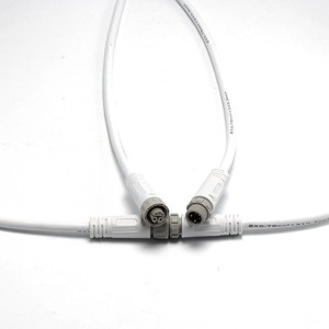 M12 White Waterproof <b>Plug</b> Cable 5 Pin Connector For Outdoor <b>Lighting</b> LED Connection PVC Material - Product Image 1