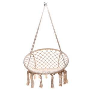 Traditional Outdoor Patio Garden <strong>Swing</strong> Hanging Rope Netting Steel <strong>Frame</strong> 500LBS Capacity for Home Living Room Outdoor Furniture - Product Image 5