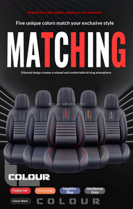 Fundas de Asiento de Coche de Cuero Nappa Negro, Juego Completo Compatible con Audi A3 Q3 Q5 <span class=keywords><strong>Citroen</strong></span> <span class=keywords><strong>C4</strong></span>, Decoración Interior de Auto Resistente a la Decoloración - Product Image 5