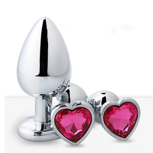 Sex Edelstahl Metal <span class=keywords><strong>Anal</strong></span> <span class=keywords><strong>Plug</strong></span> China Set Adult Butt <span class=keywords><strong>Plug</strong></span> <span class=keywords><strong>Anal</strong></span> <span class=keywords><strong>De</strong></span> Coarzon Riesig Améthyste Coeur Rouge avec Base en Verre Coeur - Product Image 3