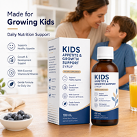 Fabricant de compléments alimentaires sur mesure, formule personnalisée, sirop nutritionnel pour enfants OEM ODM 100 ml avec L-Lysine, Zinc, Vitamines et Minéraux, marque privée