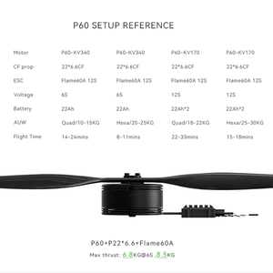 Moteur brushless RC étanche T-MOTOR P60 Pin KV170 KV340, <span class=keywords><strong>prix</strong></span> <span class=keywords><strong>de</strong></span> gros abordable, 10kg 20kg pour drone agricole - Product Image 2