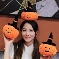 Peluche Citrouille de Halloween en Polyester Rembourrée de Coton PP, Cadeau Unisexe