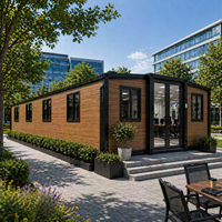 Cabane modulaire portable moderne, maison conteneur multifonction avec panneau solaire, design luxueux, salon