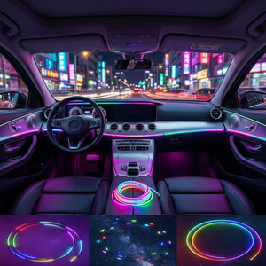 Kit de Iluminación Ambiental RGB para Auto con Control por Aplicación, Luces Decorativas Interiores para Consola Central y Puertas, Instalación No Destructiva - Product Image 3