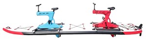 <span class=keywords><strong>Planche</strong></span> de SUP double siège avec cadre en plastique, grandes pontons, vélo aquatique SUP rapide et portable pour parc aquatique, de Chine, Lumark, OEM, logo personnalisé - Product Image 2