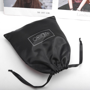 Sac en satin de haute qualité avec cordon de serrage pour vêtements et perruques, avec impression de logo, sacs d'emballage personnalisés en satin avec fermeture éclair - Product Image 4