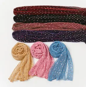 2024 Mới Đơn Sắc Ma Thuật Lụa Sequin Headscarf Mùa Thu Và Mùa Đông Thời Trang Vàng Lụa Dài Khăn Choàng Khăn Choàng Bán Buôn