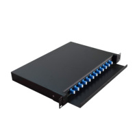 Untuk Panel Patch Fiber Optik SC 24-Pin 24-Core ODF 1U 19'' Rak-Mount Geser Full Loaded FTTH Terminal Box yang Dapat Disesuaikan