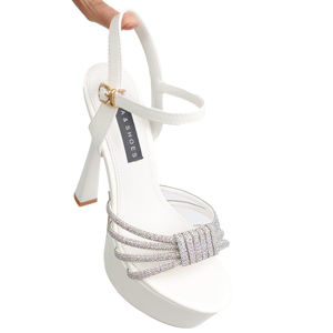 أحذية نسائية بإصبع سميك من الدانتيل بإصبع القدم أحذية براقة نسخة برازيلية متناسقة بالكامل بكعب كبير وكعب أسود صندل بكعب سميك - Product Image 2