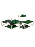 Table basse italienne de luxe simple en acier inoxydable, table d'appoint moderne minimaliste pour salon, combinaison table basse en marbre