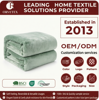Couverture en flanelle solide imperméable pliable de couleur unie en polyester 100% moderne et personnalisable Orvetex