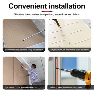 Panneau mural <span class=keywords><strong>anti</strong></span>-collision, imperméable, résistant aux chocs, décoration <span class=keywords><strong>murale</strong></span> intérieure, panneau mural en PVC en tissu de charbon de bambou - Product Image 6