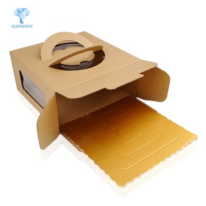 Craft Packaging Brownie White With Handle Cardboard <b>Cake</b> Kraft Paper Box - Product Image 2