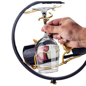 Estante para vinos de estilo chino moderno con soporte para copas invertidas, diseño redondo, decoración duradera para el hogar, para uso en fiestas - Product Image 2