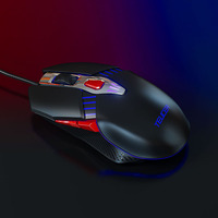 Ratón para juegos, ergonómico, con 6 botones, mecánico, con cable, para PC de escritorio, portátiles, compatible con USB, modo silencioso, nivel profesional, para cibercafés