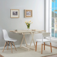 Table à manger en bois transformable, extensible et pliable HOMEMORE avec étagère pour usage hôtelier