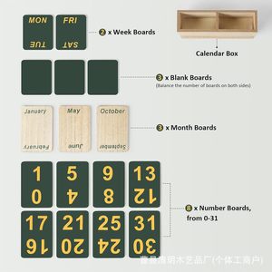 Qingyue Wooden Block Desk <b>Calendar</b> 2025 Reusable Solid Wood Table <b>Calendar</b> For Office And Study - Product Image 5