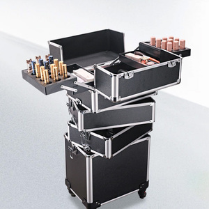 Pro <strong>Makeup</strong> Case <strong>on</strong> <strong>Wheels</strong> - Heavy Duty Rolling <strong>Makeup</strong> <strong>Trolley</strong> Box Storage Organizer for Cosmetic <strong>Makeup</strong> Beauty Hairdresser - Product Image 2