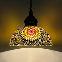 Luminaire suspendu LED classique de luxe de style turc pour restaurant, café, bar occidental, hôtel, décoration élégante, luminaire en verre