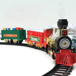<span class=keywords><strong>Train</strong></span> de Noël vintage pour enfants en plastique à l'échelle 1:64 avec lumières et sons authentiques, jouet classique avec locomotive - Product Image 4