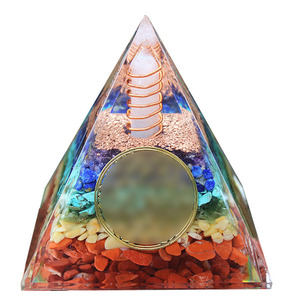 Pyramide en résine époxy avec cristaux, ornement de bureau, pilier en cristal blanc, décoration d'intérieur, tour à 7 étages - Product Image 5