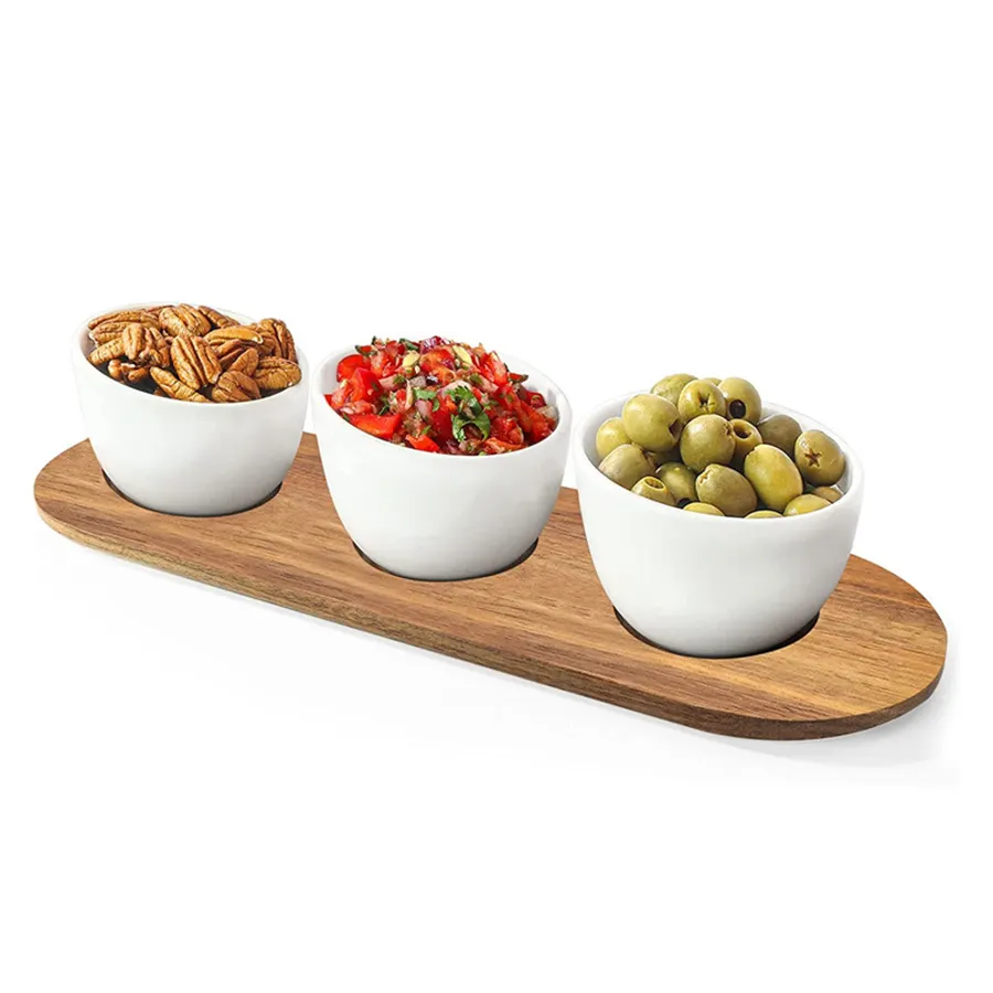 Modern lanche sobremesa aperitivo branco porcelana tigela atacado cerâmica servindo taças conjunto