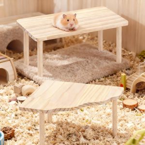 Ensemble de 2 plateformes en bois pour hamsters nains, hamsters syriens, gerbilles, souris, <span class=keywords><strong>degus</strong></span> ou autres petits animaux - Product Image 3