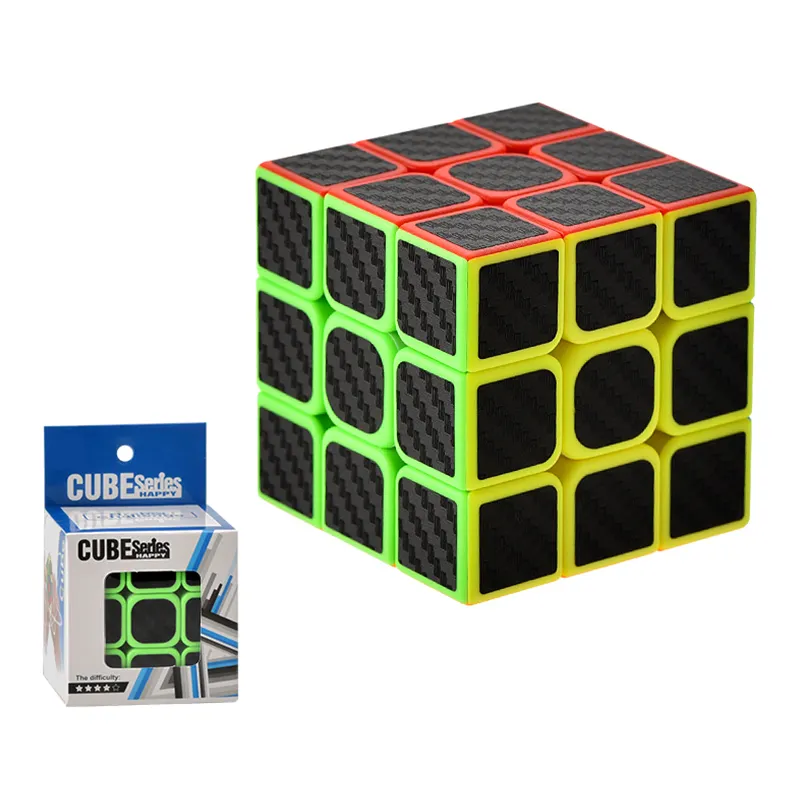 Cubi magici promozionali in fibra di carbonio velocità liscia 3 per 3 brain training magic 3d puzzle cube regalo per bambini