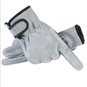 Domuz derisi deri kaynak eldiveni ısıya dayanıklı esnek <span class=keywords><strong>24CM</strong></span> gri iş güvenliği eldiveni kaynakçı için - Product Image 3