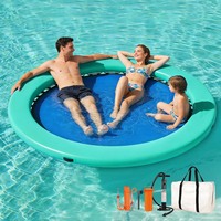 Matelas gonflable rond Sunchill HM Series de 8 à 10 pieds pour la baignade et le bronzage en mer