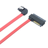 Câble adaptateur SFF-8482 29+15 broches vers SATA 7 broches à angle gauche 0,5 m SAS 6 Gbit/s pour conversion de stockage interne HDD SSD de serveur