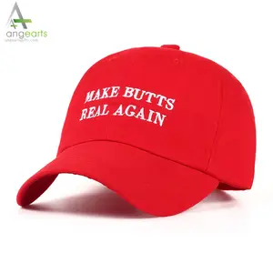 New MAKE BUTTS REAL AGAINパパハットメンズレディースコットンベースボールキャップUNSTRUCTURED NEW - RED