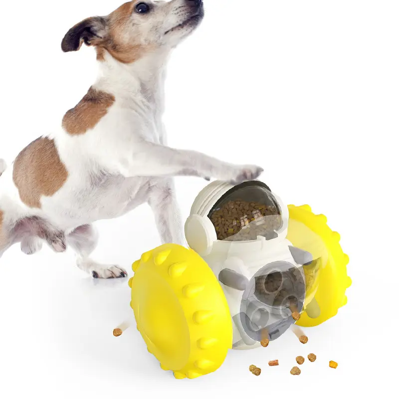 Brinquedo interativo em formato de robô, dispensador de alimentos para uso em forma de robô, brinquedo de alimentação lenta para cães