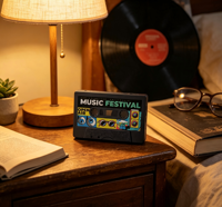 Speaker Kaset Retro Portabel Pemutar Audio Nirkabel Kabinet Plastik Dengan Desain Hadiah Khusus