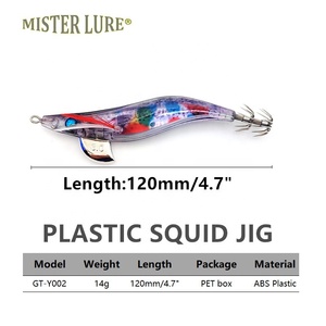 MISTER LURE Esca Luminosa per Calamari 14g 12cm, Esche in Legno a Forma di Gambero, Esca in Plastica per Polpo, Esca per <span class=keywords><strong>Pesca</strong></span> in Acqua Salata, Jig per Calamari - Product Image 2