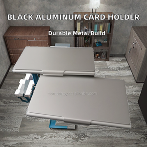 Promotional Black Aluminum <b>Metal</b> Business <b>Card</b> <b>Holder</b> for Desk Use 10x10cm - Product Image 2