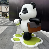 Figurine de dessin animé personnalisée grandeur nature décoration intérieure Statues de panda OEM sculpture en résine art