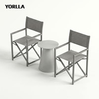 Chaise de camping pliable en aluminium léger et antirouille, ensemble de 3 meubles d'extérieur pour la plage, le balcon et le bord de la piscine