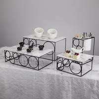 Andere hotel- en restaurantbenodigdheden, cateringstandaard voor etalage van voedsel, roestvrijstalen dessert- en taartstandaardset