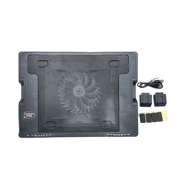 Hot Selling Aluminum & Plastic Laptop Stand and Cooling Pad with Adjustable Design Super Slim 1 Cooling Fan 2 Port USB HUB