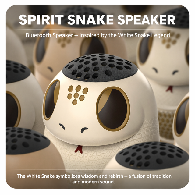 Cute Animal Spirit Snake Wireless Speaker Portable Speaker with Rich Bass Small Size Big Sound Creative Tech Gift