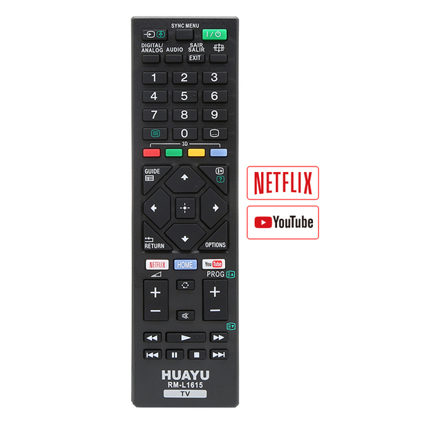 HUAYU RM-L1615 Fixed Code LED Touch Control 2 AAA Battery Replacement Remote for Smart TV