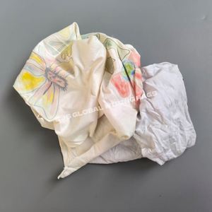 Trapos de algodón reciclado de grado industrial, blancos, impresos, para limpieza de grasa, bolsa de trapos de punto blancos, 1 lb - Product Image 1