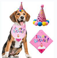 Ensemble de bandana pour chien, jouet, gâteau, chapeau, écharpe, drapeau, fournitures pour fête d'anniversaire, ballon avec accessoires mignons pour animaux de compagnie