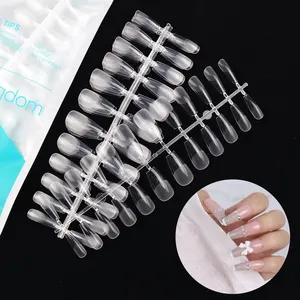 120Pcs/bag French Nails Tip Artificial Full Cover Acrylic Press On Coffin Square Short Soft Gel Extensions False Long Nail Tips